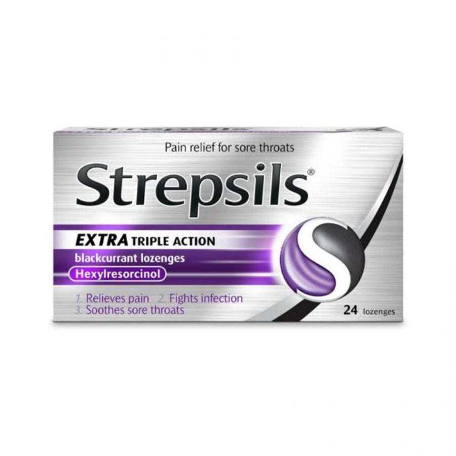 Strepsils Extra Blackcurrant Lozenges 24 Pack 